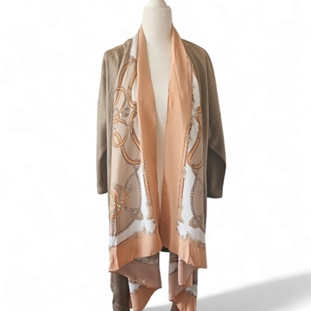 Diagram Grace Continental Luxury Scarf Cardigan Wool Blend Mid Length One Size View 6